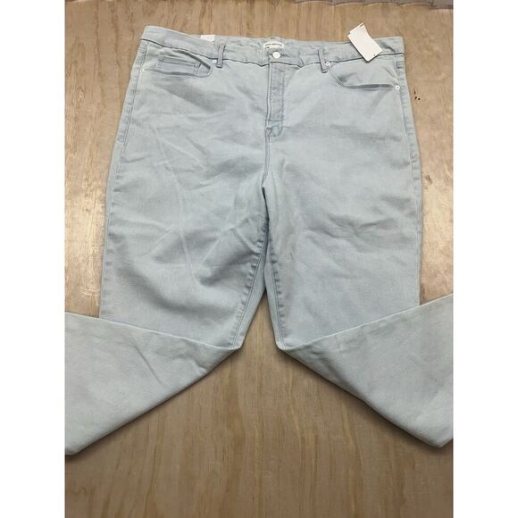 Good American Good Legs Crop Light Wash Denim Jeans Plus Size 26 - Picture 1 of 4